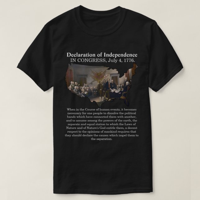 Declaration of Independence CONGRESS, July 4, 1776 T-Shirt (Design Front)