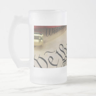Declaration of Independence   Frosted Glass Beer Mug