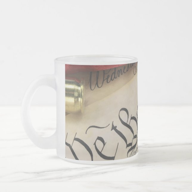 Declaration of Independence  Frosted Glass Coffee Mug (Left)