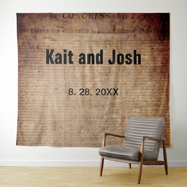 Declaration of Independence 📜 Historical 1776 Tapestry (In Situ (Horizontal))