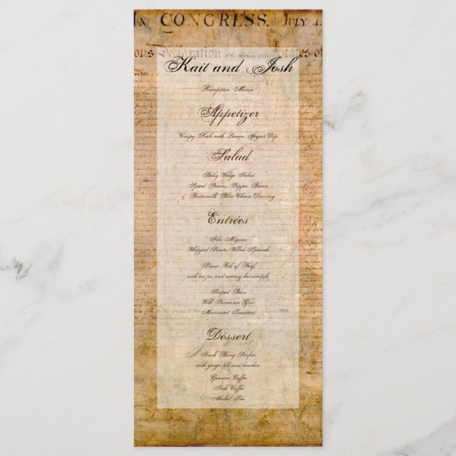 Declaration of Independence 📜 Historical Parchmen Menu (Front)