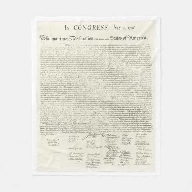 Declaration of Independence July 4th America Fleece Blanket (Front)