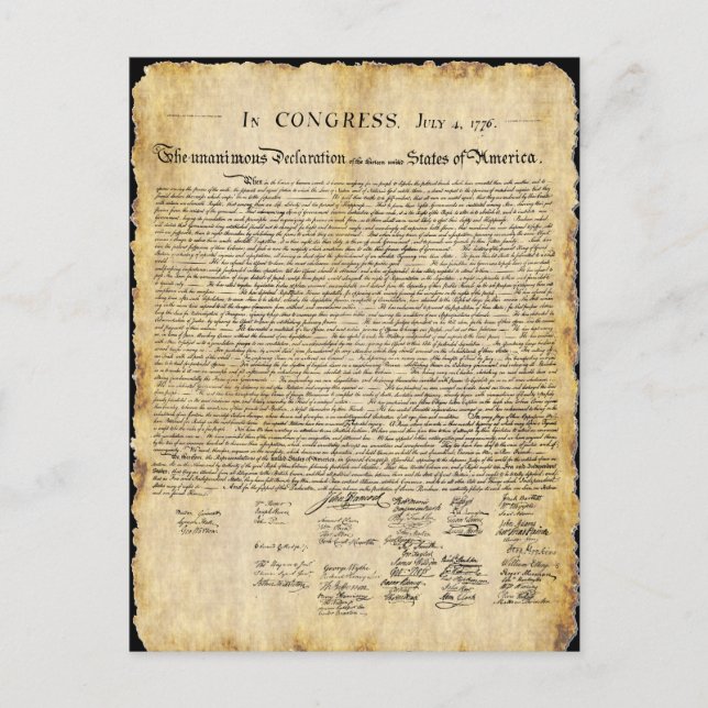 Declaration of Independence Old Postcard Version (Front)