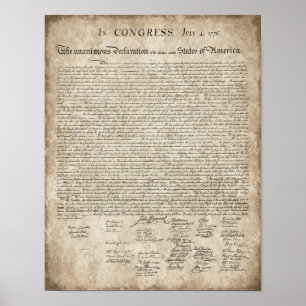 Declaration of Independence, Old Vintage Poster