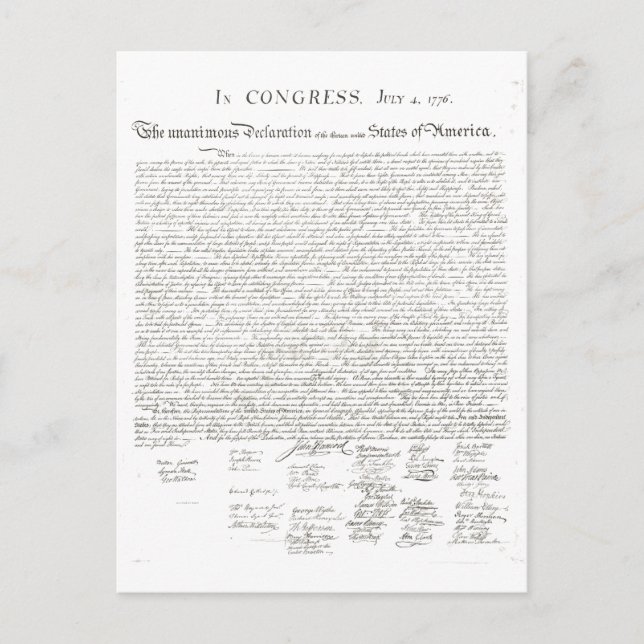 Declaration of Independence Postcard (Front)