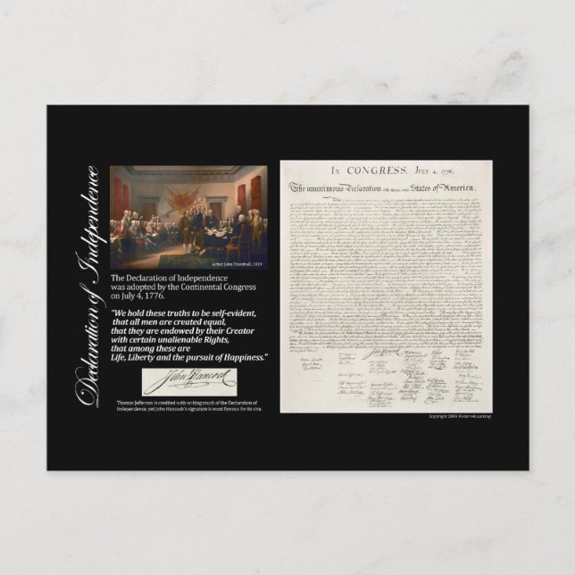 Declaration of Independence Postcard (Front)