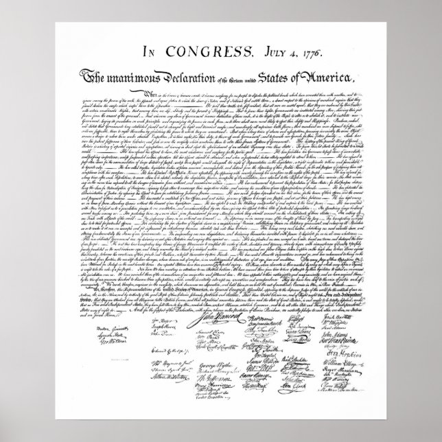 Declaration of Independence Poster (Front)