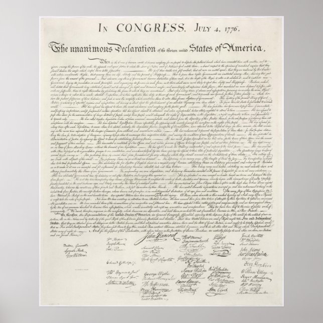 Declaration of  Independence Poster (Front)