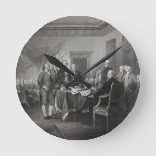 Declaration of Independence Round Clock