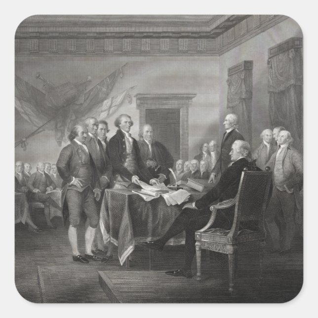 Declaration of Independence Square Sticker (Front)