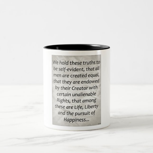 Declaration of Independence Two-Tone Coffee Mug (Center)