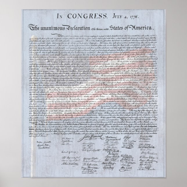 Declaration of Independence US History Classroom Poster (Front)