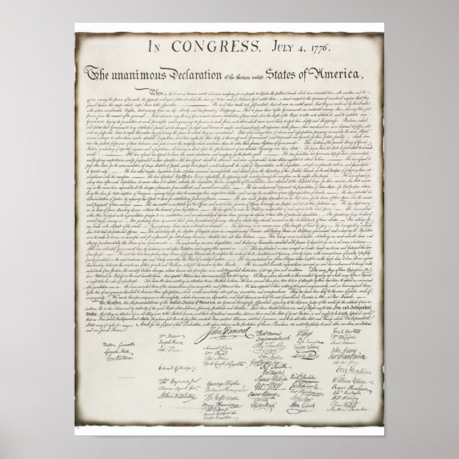 Declaration of Independence with Signatures Poster (Front)