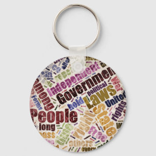 Declaration of Independence Word Cloud Key Ring