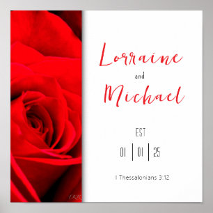 Declaration of Love Red Rose Square Poster