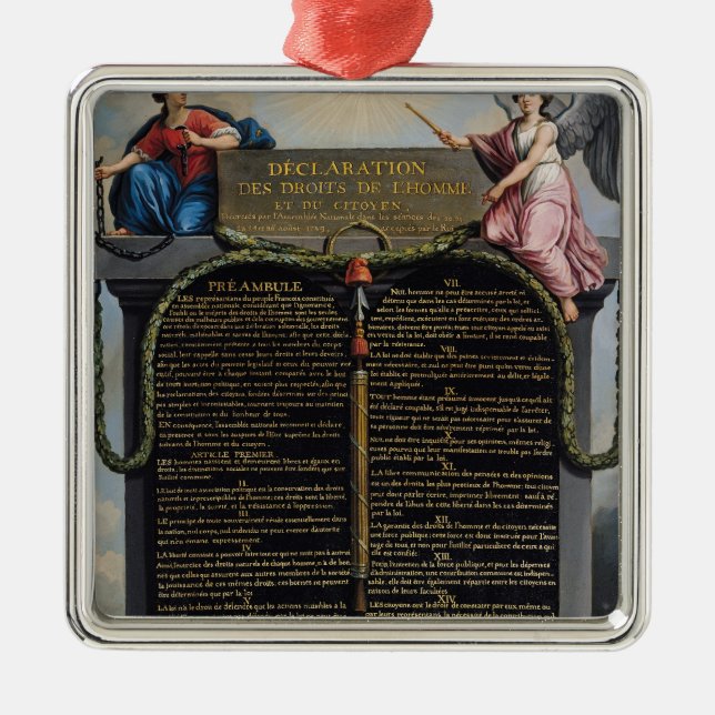 Declaration of the Rights of Man and Citizen Metal Tree Decoration (Front)