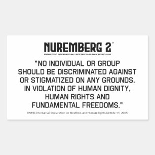 Declaration on Bioethics & Human Rights 2005 A. 11 Rectangular Sticker