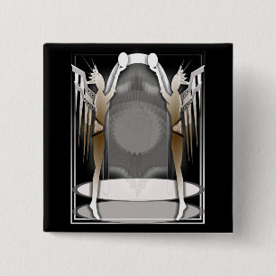 deco angels 15 cm square badge