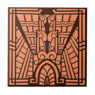 Deco Architectural Pattern, Copper and Brown Tile