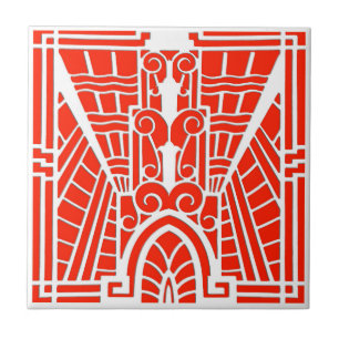 Deco Architectural Pattern, Mandarin Orange Tile