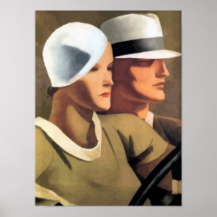Deco art Drive My Car painting Poster