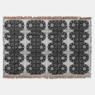 Deco B&W Rounded Pattern   Throw Blanket