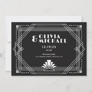 Deco Black and White Invitation