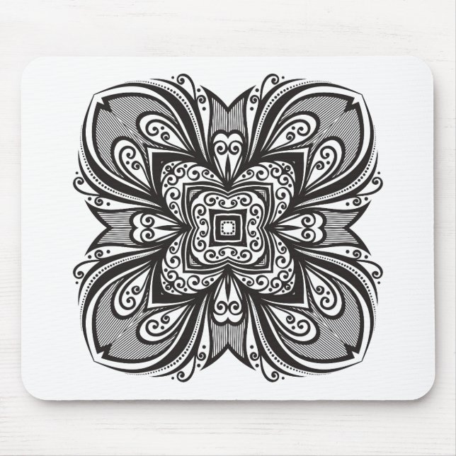 Deco Black Square Inspired Mouse Mat (Front)