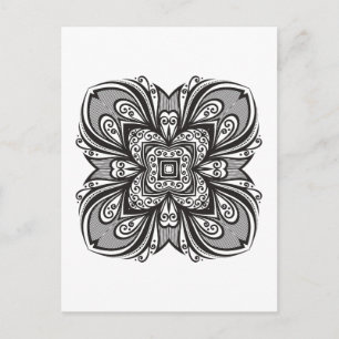 Deco Black Square Inspired Postcard