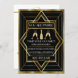 Deco Champagne Celebration Invitation