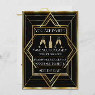 Deco Champagne Celebration Invitation