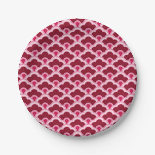 Deco Chinese Scallops, Burgundy Wine and Pink Paper Plate