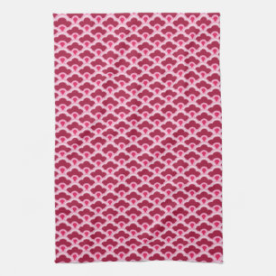 Deco Chinese Scallops, Burgundy Wine and Pink Tea Towel