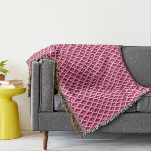 Deco Chinese Scallops, Burgundy Wine and Pink Throw Blanket