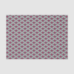 Deco Chinese Scallops, Grey / Grey, Black and Pink Tissue Paper