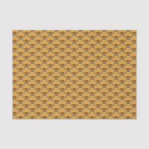 Deco Chinese Scallops, Mustard Gold and Brown Tissue Paper