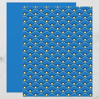 Deco Chinese Scallops, Ocean Blue and Indigo
