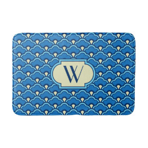 Deco Chinese Scallops, Ocean Blue and Indigo Bath Mat