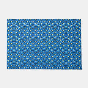 Deco Chinese Scallops, Ocean Blue and Indigo Doormat