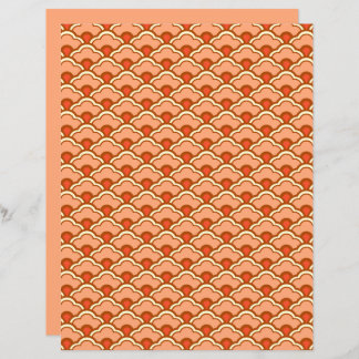 Deco Chinese Scallops, Peach, Rust and Cream