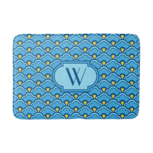 Deco Chinese Scallops, Turquoise and Aqua Bath Mat
