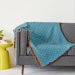 Deco Chinese Scallops, Turquoise and Aqua Throw Blanket