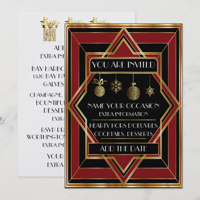 Deco Christmas Invitation (Front/Back)