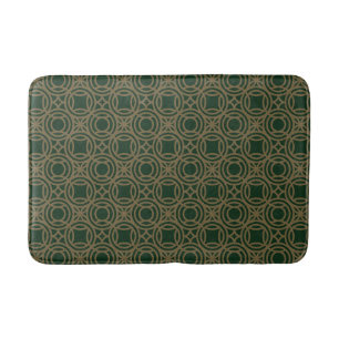 Deco Circle Weave Bath Mat - Green and Gold