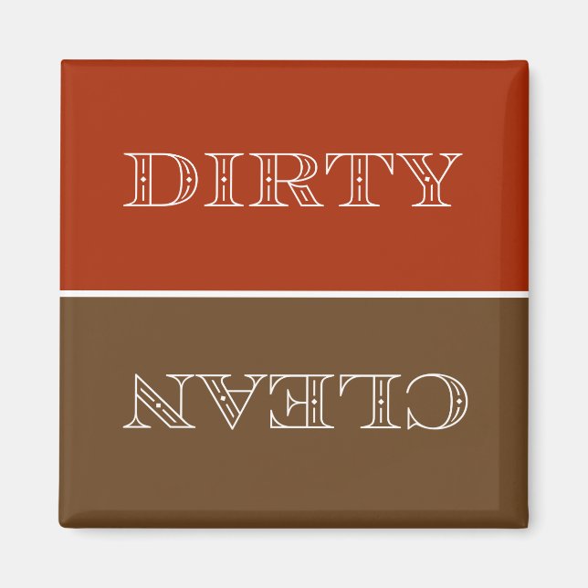 Deco Clean/Dirty Dishwasher Magnet (Orange/brown) (Front)