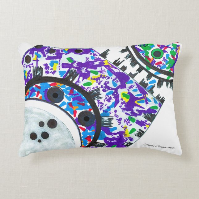 "Deco Cogs" accent pillow (Front)