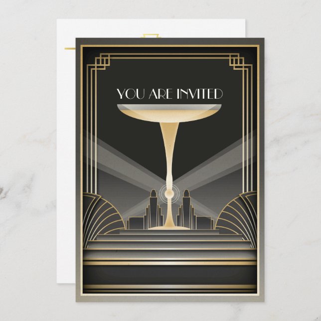 Deco Contemporary Gala Event Invitation (Front/Back)