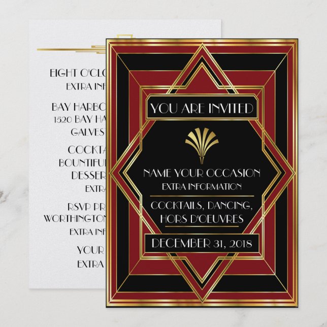 Deco Contemporary Gala Event Invitation (Front/Back)