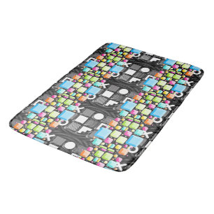 Deco Cubist Geometric Futuristic Bath Mat