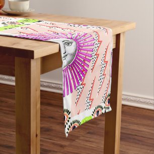 Deco Cubist Geometric Futuristic Short Table Runner